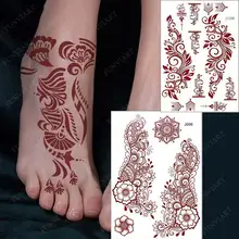 Henna Tattoo Stickers for Legs Waterproof Temporary Tattoos Women Mehndi Design Instant Fake Tattoo for Hand Body Hena Tatoo