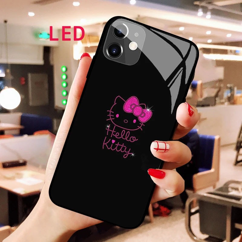 Hello Kitty Luminous Tempered Glass phone case For Apple iphone 12 11 Pro Max XS mini Acoustic Control Protect Backlight cover
Hello Kitty Luminous Tempered Glass phone case For Apple iphone 12 11 Pro Max XS mini Acoustic Control Protect Backlight cover