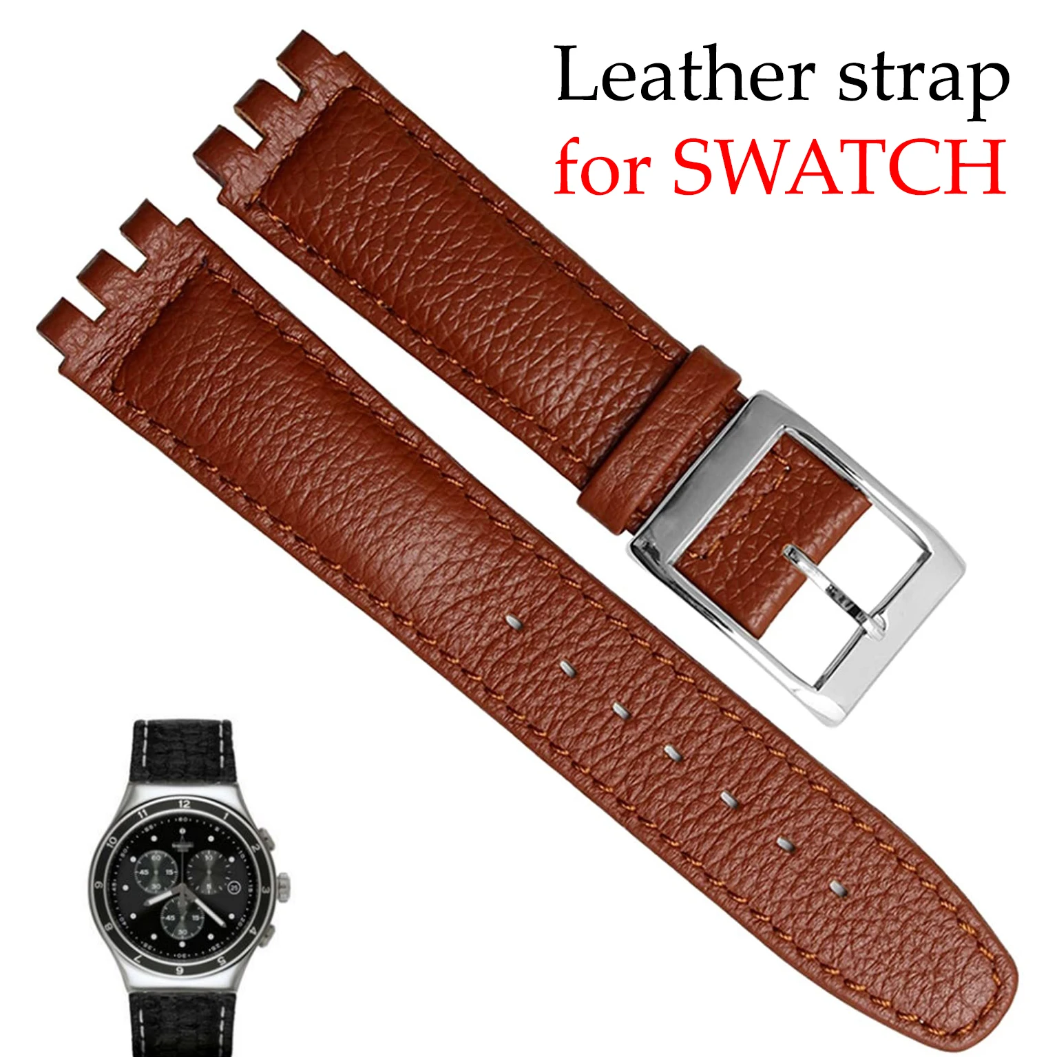 Ремешок для часов SWATCH из натуральной воловьей кожи, водонепроницаемый роскошный деловой мужской браслет, 17 мм, черный коричневый белый
Ремешок для часов SWATCH из натуральной воловьей кожи, водонепроницаемый роскошный деловой мужской браслет, 17 мм, черный коричневый белый