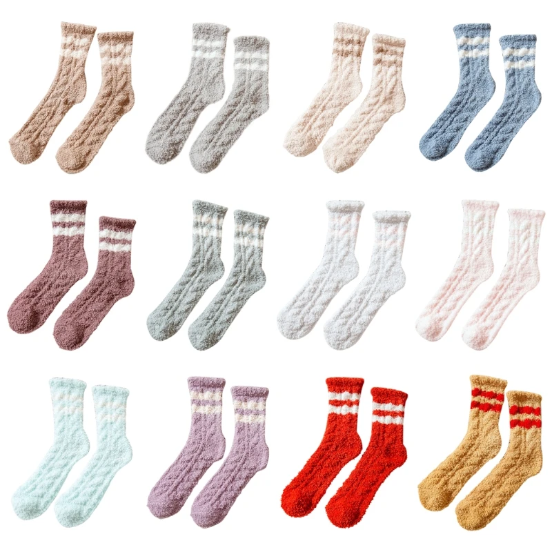 Women Winter Coral Velvet Fuzzy Slipper Socks Solid Color Double Striped Thicken Fluffy Cozy Warm Floor Sleeping Hosiery
Women Winter Coral Velvet Fuzzy Slipper Socks Solid Color Double Striped Thicken Fluffy Cozy Warm Floor Sleeping Hosiery