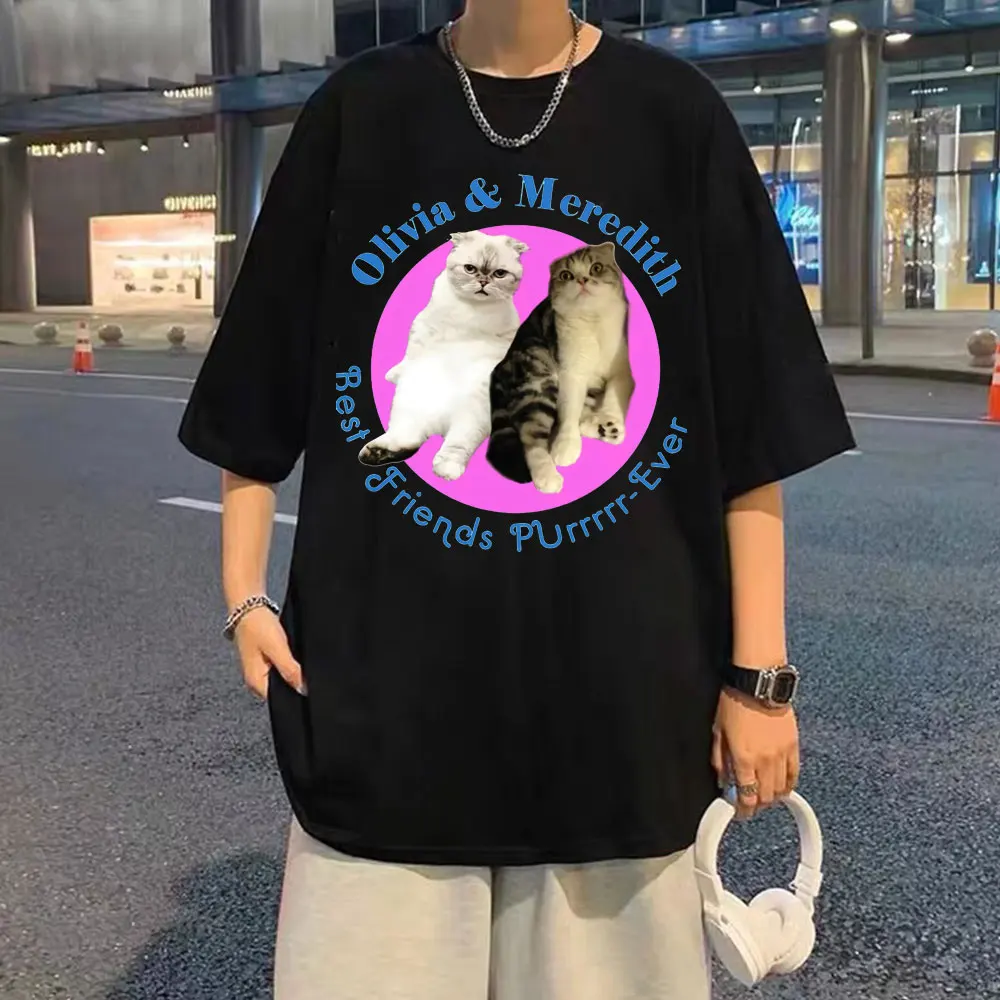 Olivia and Meredith Friends Purrr Ever Essential Crewneck Men Women Casual Loose T Shirts Cute Kawaii Cat Pattern Print Tshirt
Olivia and Meredith Friends Purrr Ever Essential Crewneck Men Women Casual Loose T Shirts Cute Kawaii Cat Pattern Print Tshirt