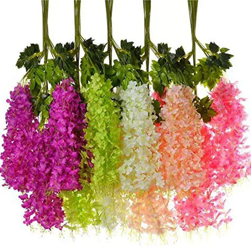 6x Artificial Wisteria Vine Garland Flower Vine Home Silk Hanging Garland Party Popular High Quality Wedding Fake Plant Decor
6x Artificial Wisteria Vine Garland Flower Vine Home Silk Hanging Garland Party Popular High Quality Wedding Fake Plant Decor