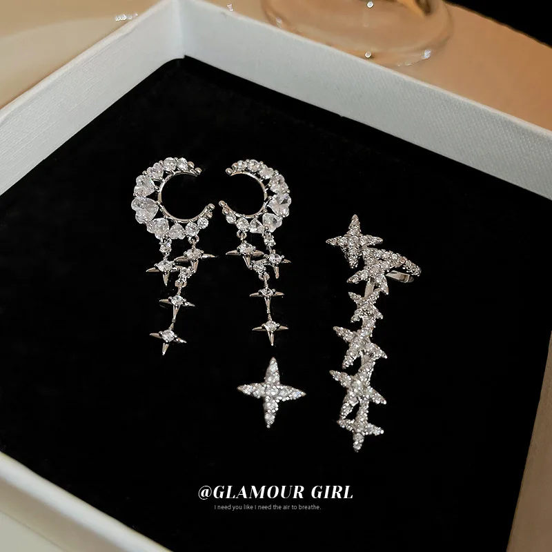 Fashion Exaggerated Zircon Stud Earrings for Women Asymmetric Light Luxury Silver Pin Clip Earrings Piercing Jewelry for Women
Fashion Exaggerated Zircon Stud Earrings for Women Asymmetric Light Luxury Silver Pin Clip Earrings Piercing Jewelry for Women
