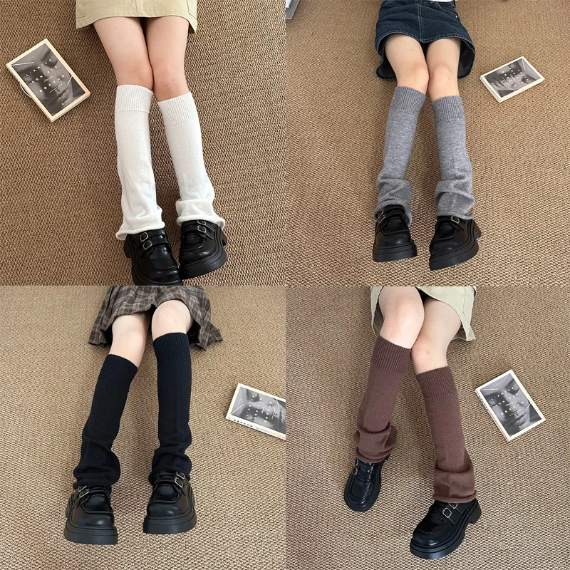 

Japanese Long Socks White JK Lolita Leg Warmer Kawaii Leg Cover Fashion Girls Calf Gaiters Harajuku Flared Knitted Stockings