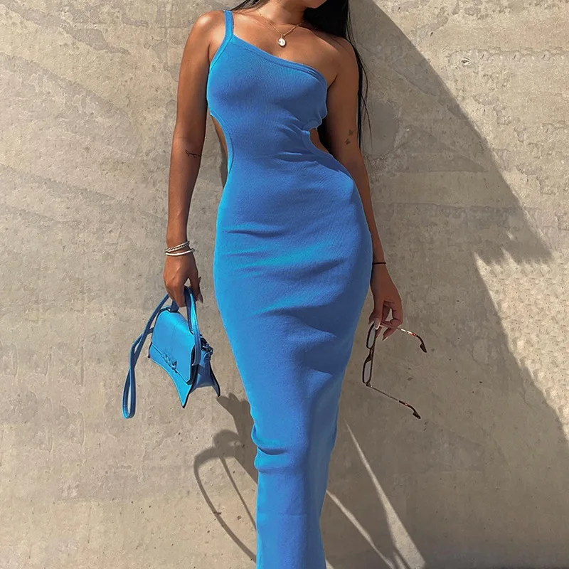 Summer New In Dresses 2023 Fashion All-match Solid Color One-shoulder Hollow Backless Slit Temperament Long Dress Women
Summer New In Dresses 2023 Fashion All-match Solid Color One-shoulder Hollow Backless Slit Temperament Long Dress Women