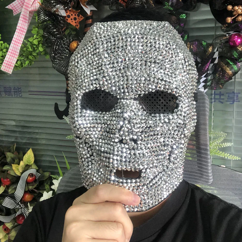 Skull Handmade Rhinestone Mask Cosplay Skeleton Hip Hop Carnival Dj Night Club Helmet Halloween Party Costume Props Accessories
Skull Handmade Rhinestone Mask Cosplay Skeleton Hip Hop Carnival Dj Night Club Helmet Halloween Party Costume Props Accessories