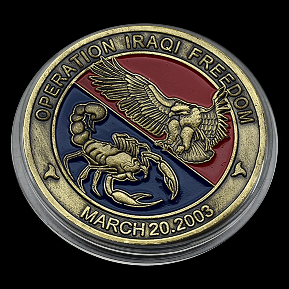 Operation Iraqi Freedom Bronze Commemorative Coin Scorpion and Eagle Fight 1 Ounce Medallion with Plastic Case
Operation Iraqi Freedom Bronze Commemorative Coin Scorpion and Eagle Fight 1 Ounce Medallion with Plastic Case