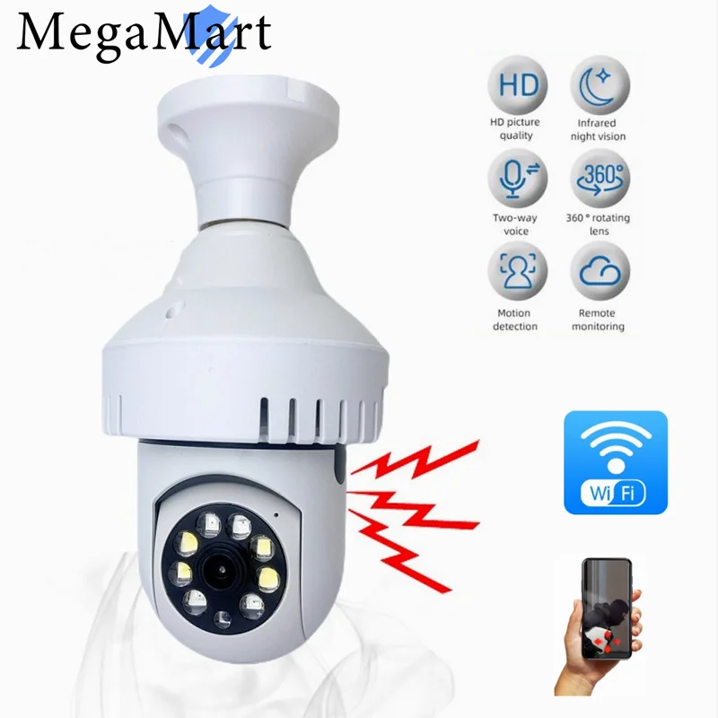 Surveillance Camera Full Color Infrared Night Vision Smoke Sensing Automatic Alarm Indoor Security Monitor 5G Wifi E27 Bulb Base
Surveillance Camera Full Color Infrared Night Vision Smoke Sensing Automatic Alarm Indoor Security Monitor 5G Wifi E27 Bulb Base