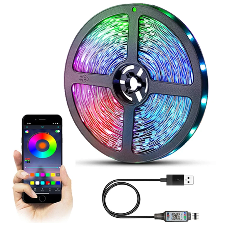 LED strip lights RGB 2835 5V 5m Bluetooth control for Halloween party Christmas room computer TV decoration
LED strip lights RGB 2835 5V 5m Bluetooth control for Halloween party Christmas room computer TV decoration