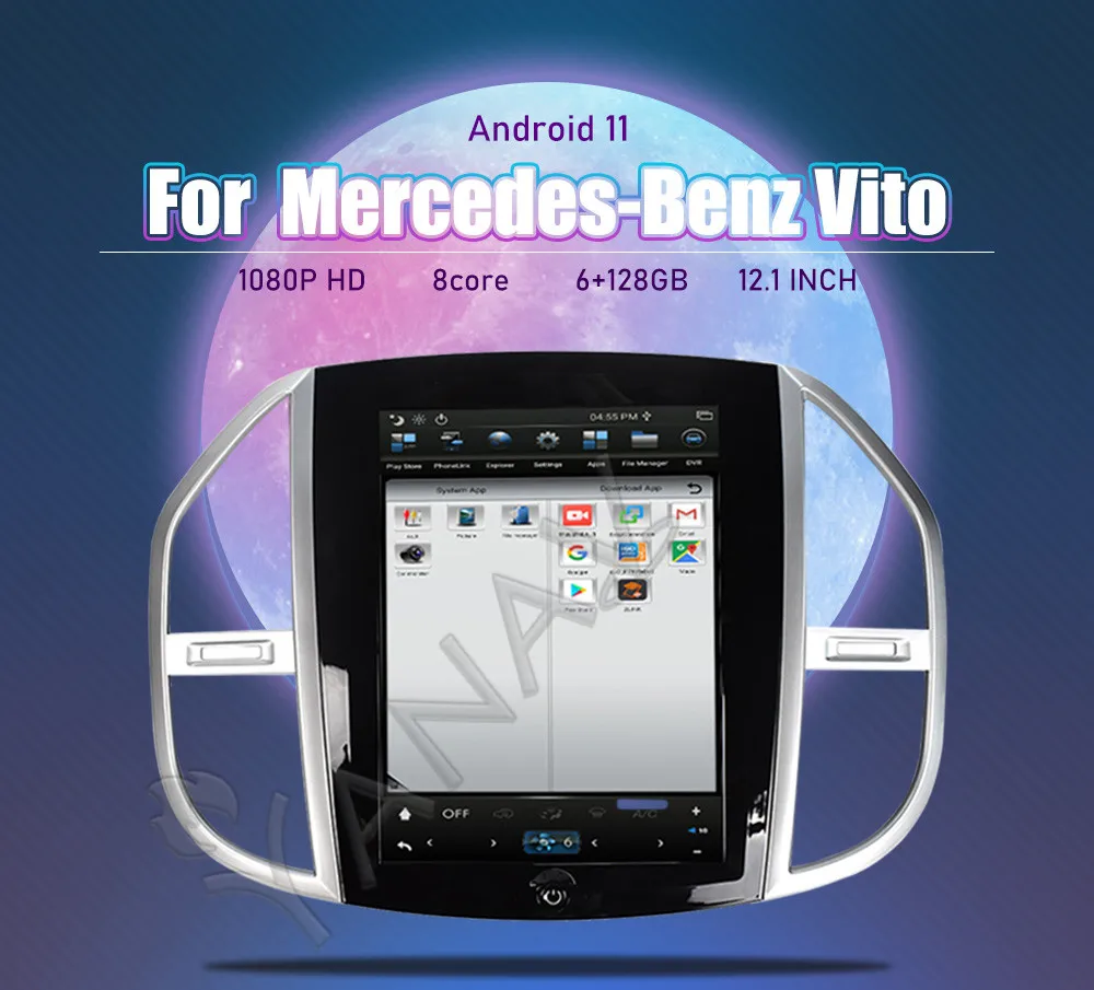Автомобильный мультимедийный видеоплеер на платформе Android для Mercedes Benz Vito, экран 12,1 дюйма
Автомобильный мультимедийный видеоплеер на платформе Android для Mercedes Benz Vito, экран 12,1 дюйма