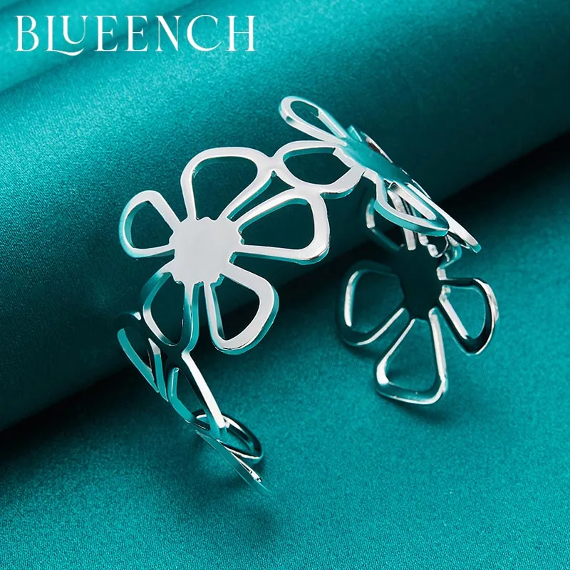 Женский широкий браслет из серебра 925 пробы, с вырезами и цветами
Женский широкий браслет из серебра 925 пробы, с вырезами и цветами