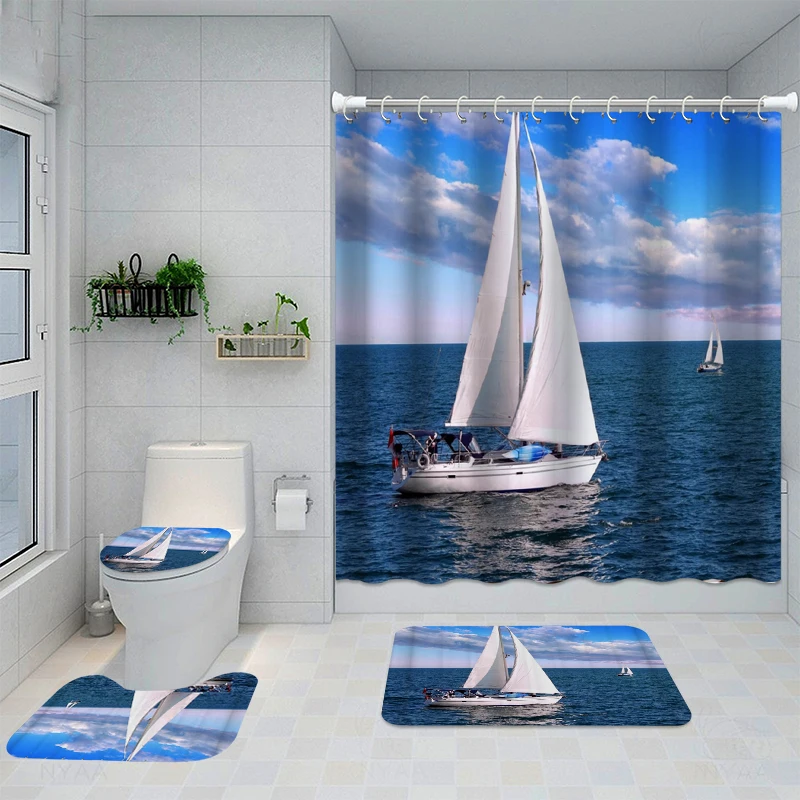 Bathroom Decor Waterproof Shower Curtain Set Toilet Cover Non-Slip Bath Mat Rug Carpet Toilet Seat Bathroom Accessories Washable
Bathroom Decor Waterproof Shower Curtain Set Toilet Cover Non-Slip Bath Mat Rug Carpet Toilet Seat Bathroom Accessories Washable