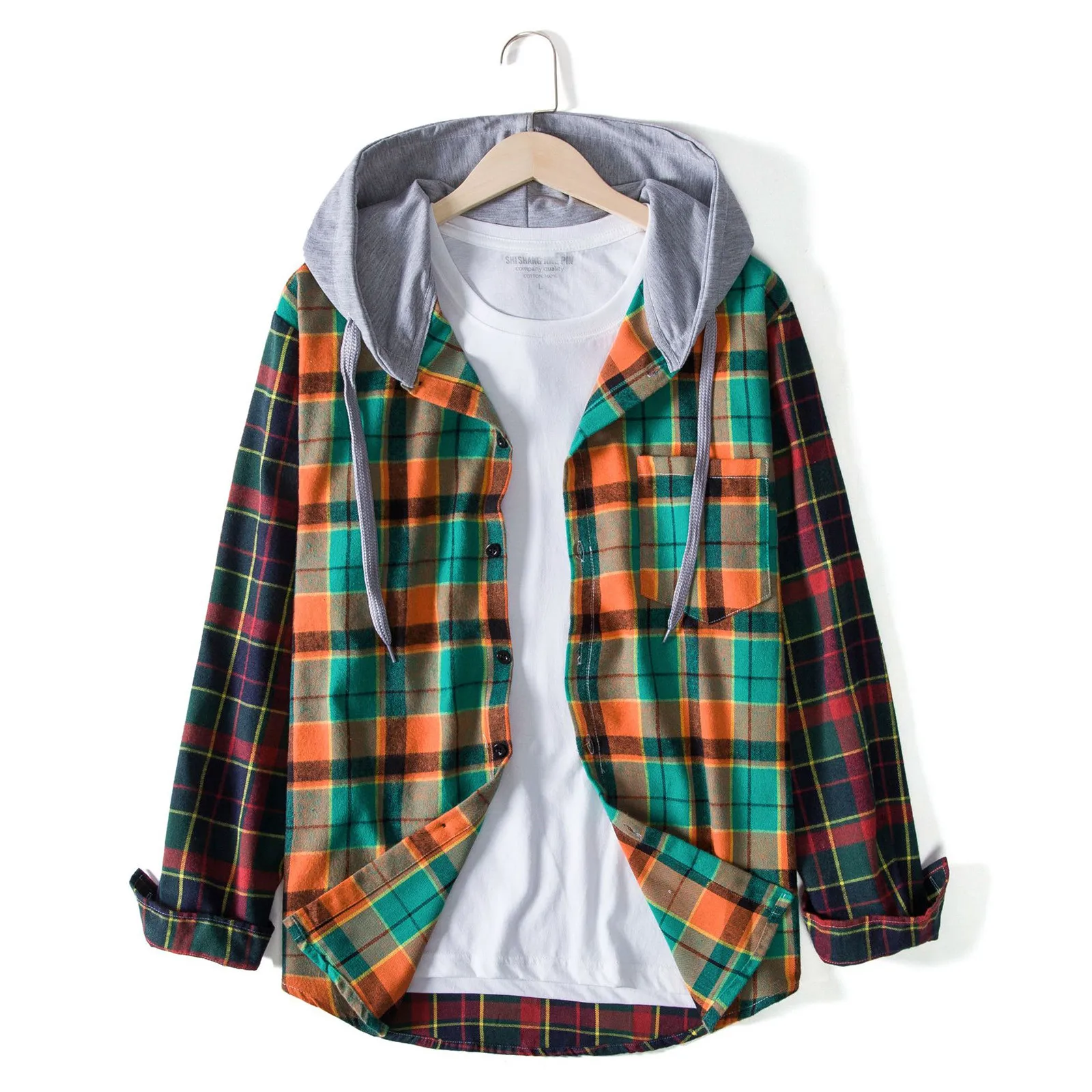 Мужская Повседневная рубашка в клетку с длинным рукавом, однобортная рубашка с капюшоном, женская блуза, туники, пляжная одежда в стиле ретр... 
Мужская Повседневная рубашка в клетку с длинным рукавом, однобортная рубашка с капюшоном, женская блуза, туники, пляжная одежда в стиле ретр...