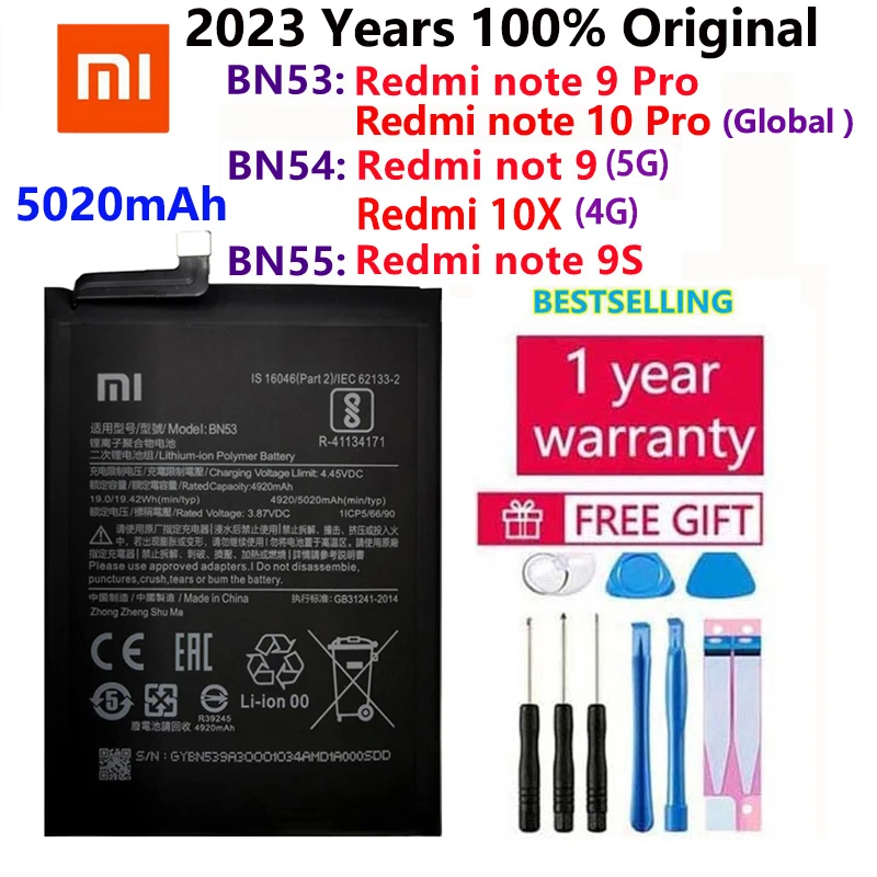 Аккумулятор для телефона Xiao Mi BN53 BN54 BN55 Xiaomi Redmi note 9 10 Pro 9S 10X 4G
Аккумулятор для телефона Xiao Mi BN53 BN54 BN55 Xiaomi Redmi note 9 10 Pro 9S 10X 4G