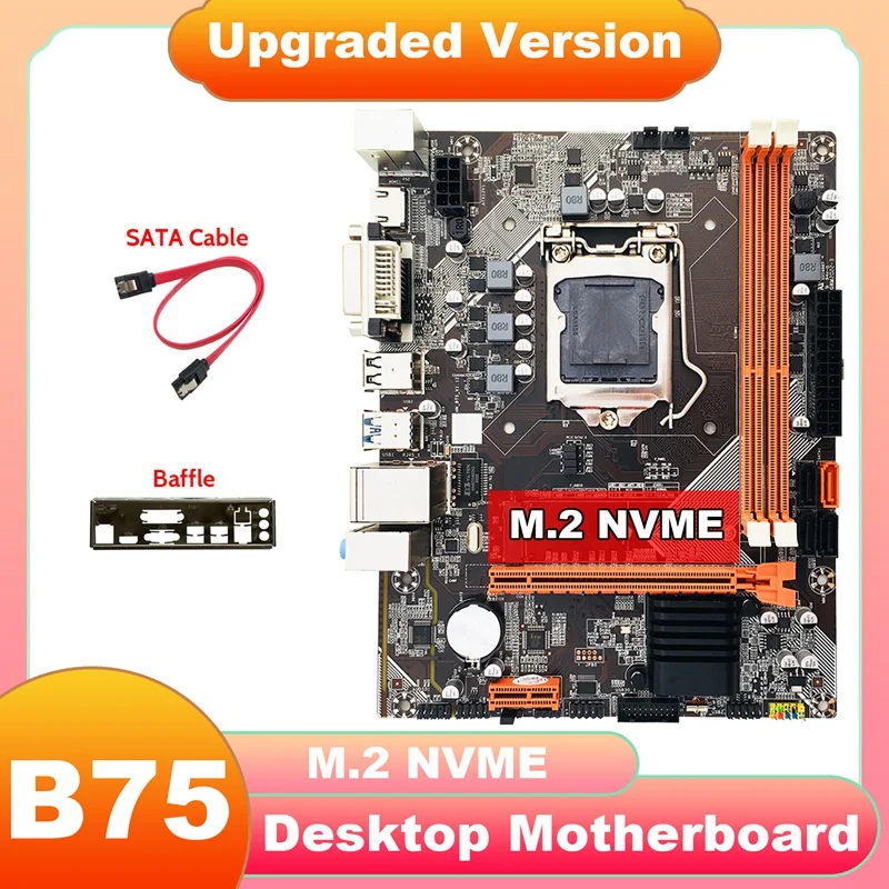 B75 Motherboard+SATA Cable+Baffle M.2 NVME LGA 1155 DDR3 Computer Desktop Gaming Motherboard USB3.0 For I3 I5 CPU
B75 Motherboard+SATA Cable+Baffle M.2 NVME LGA 1155 DDR3 Computer Desktop Gaming Motherboard USB3.0 For I3 I5 CPU