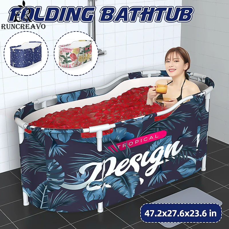 

Bath Sauna Adult Folding Bathtub Insulation Bath Barrel Household Spa Bath Large Tub Thickened Adult Bathtub Full Body Hot Tub