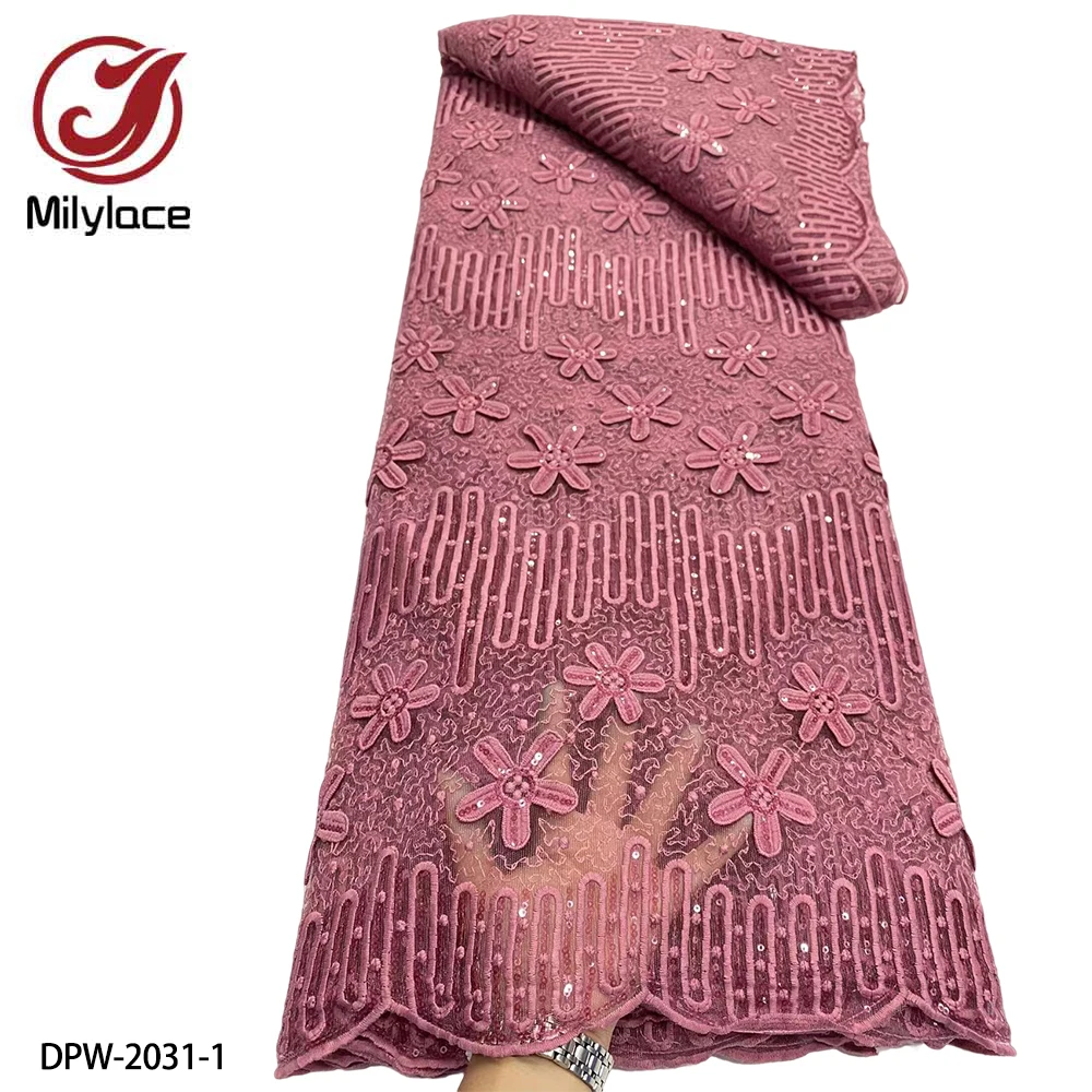 French Lace Fabric with Sequins High Quality African Tulle Lace Fabrics Nigerian Mesh Lace for Wedding DPW-2031
French Lace Fabric with Sequins High Quality African Tulle Lace Fabrics Nigerian Mesh Lace for Wedding DPW-2031