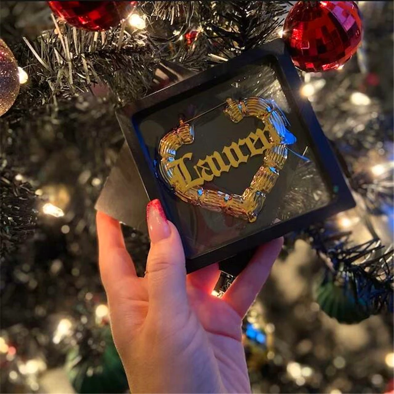 Custom Name Earrings Heart Bamboo Earring Personalized Name Earrings Customized Stainless Steel Bamboo Hoops for Women Girls 
Custom Name Earrings Heart Bamboo Earring Personalized Name Earrings Customized Stainless Steel Bamboo Hoops for Women Girls