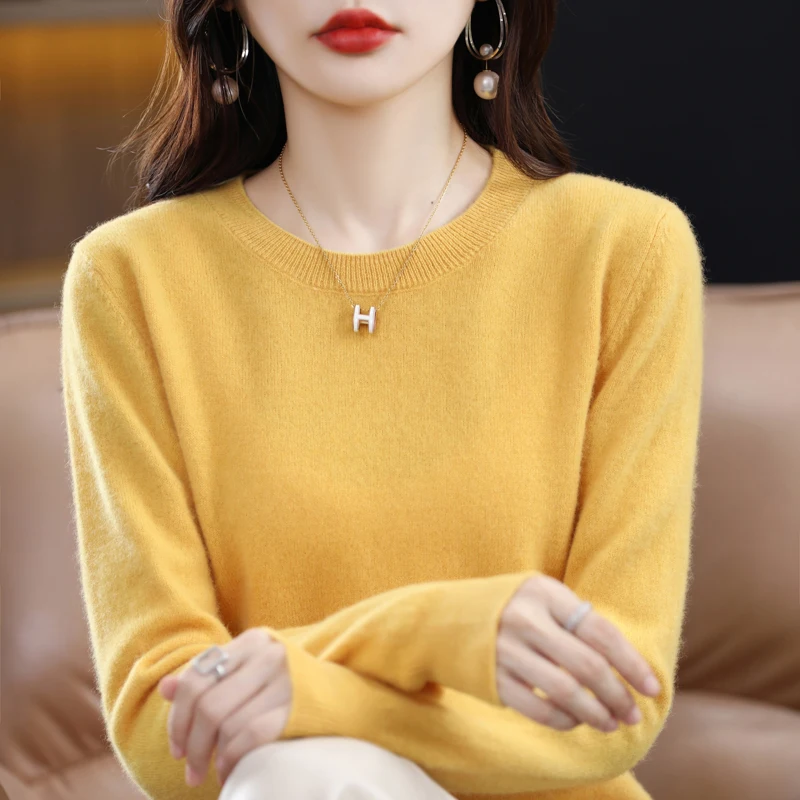 MOONYUEFA100% pure wool sweater autumn and winter new crewneck cashmere sweater women's pullover comfortable long-sleeved sweate
MOONYUEFA100% pure wool sweater autumn and winter new crewneck cashmere sweater women's pullover comfortable long-sleeved sweate