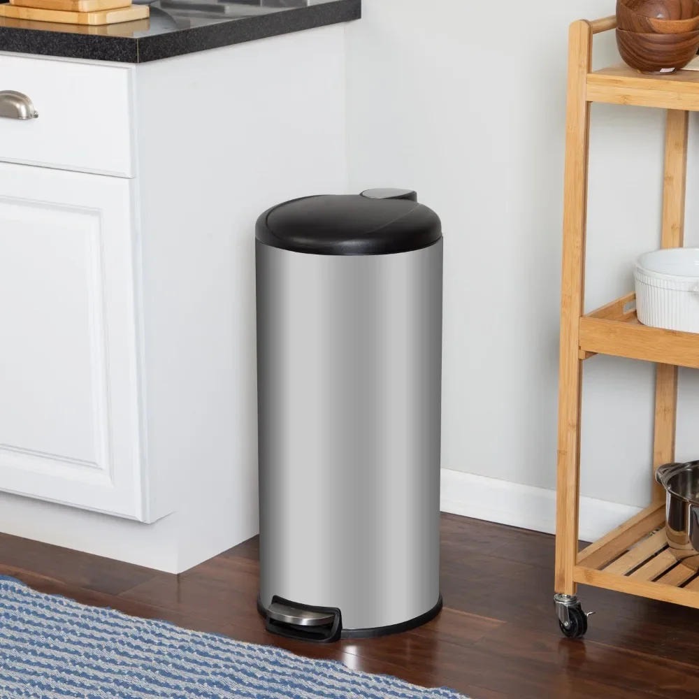 Honey-Can-Do 8 Gallon Stainless Steel Round Kitchen Step Trash Can, Black/Silver
Honey-Can-Do 8 Gallon Stainless Steel Round Kitchen Step Trash Can, Black/Silver