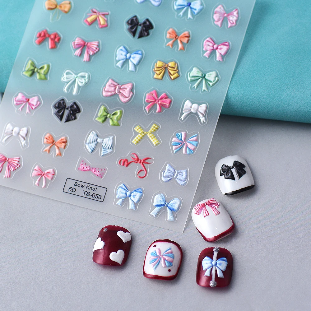 Bows 5D Nail Sticker Girls Sweet Nail Decals Manicure Tips Sliders For Nails TS-053
Bows 5D Nail Sticker Girls Sweet Nail Decals Manicure Tips Sliders For Nails TS-053