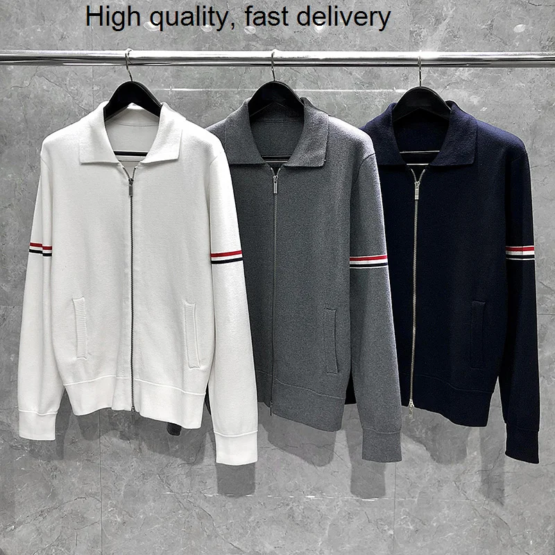 THOM Men TB Full Zip Sweater Jackets with Pockets Soft Wool Turn Down Collar Coat Jacket Sweater for Spring Autumn Outdoor Coat
THOM Men TB Full Zip Sweater Jackets with Pockets Soft Wool Turn Down Collar Coat Jacket Sweater for Spring Autumn Outdoor Coat