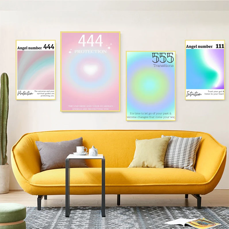 Angel Number Hue Gradient Aura Energy Mystery Classic Vintage Posters Decoracion Painting Wall Art White Kraft Paper Room Decor
Angel Number Hue Gradient Aura Energy Mystery Classic Vintage Posters Decoracion Painting Wall Art White Kraft Paper Room Decor