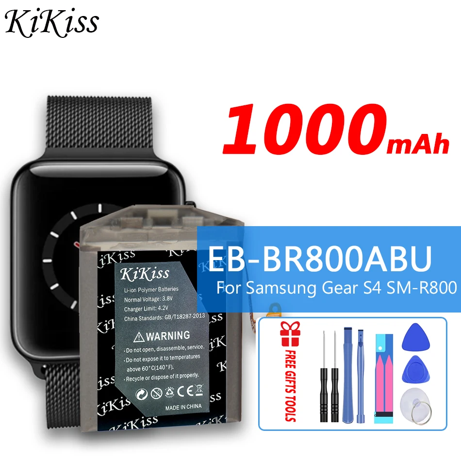 EB-BR800ABU для Samsung Gear S4 GearS4 SM-R800 (46 мм/LTE), Сменный аккумулятор для смарт-часов, высокая емкость, 1000 мАч
EB-BR800ABU для Samsung Gear S4 GearS4 SM-R800 (46 мм/LTE), Сменный аккумулятор для смарт-часов, высокая емкость, 1000 мАч