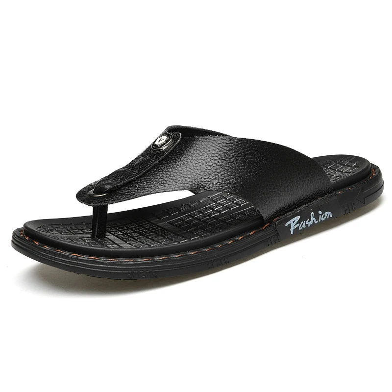 2022 Summer Shoes Men Slippers Genuine Leather Beach Slippers Mens Flip Flop Sandals Summer Men Shoes Male Flip Flops Big Size
2022 Summer Shoes Men Slippers Genuine Leather Beach Slippers Mens Flip Flop Sandals Summer Men Shoes Male Flip Flops Big Size