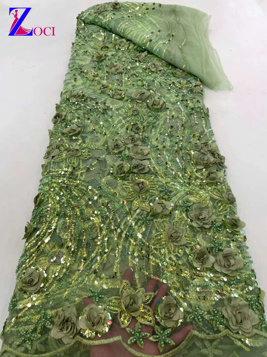 New mesh Lace sequin embroidered cloth 3D leaf three-dimensional floral tulle fashion wedding dress fabric
New mesh Lace sequin embroidered cloth 3D leaf three-dimensional floral tulle fashion wedding dress fabric
