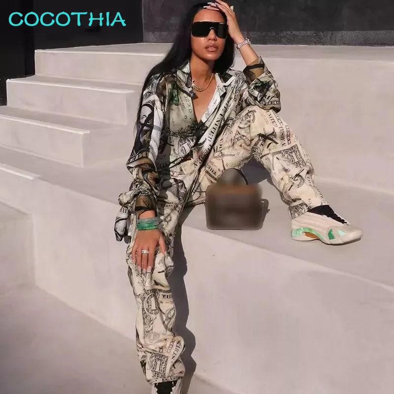 Рубашка-поло COCOTHIA с воротником-стойкой, топ с длинными рукавами и принтом доллар, брюки с высокой талией, комплект из двух предметов, городск...
Рубашка-поло COCOTHIA с воротником-стойкой, топ с длинными рукавами и принтом доллар, брюки с высокой талией, комплект из двух предметов, городск...