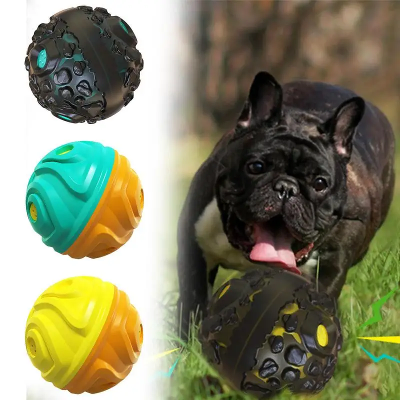 

Dog Ball Toy Squeaky Giggle Interactive Puppy Ball For Aggressive Chewers Indestructible Chew Toys For Small/Medium Dogs
