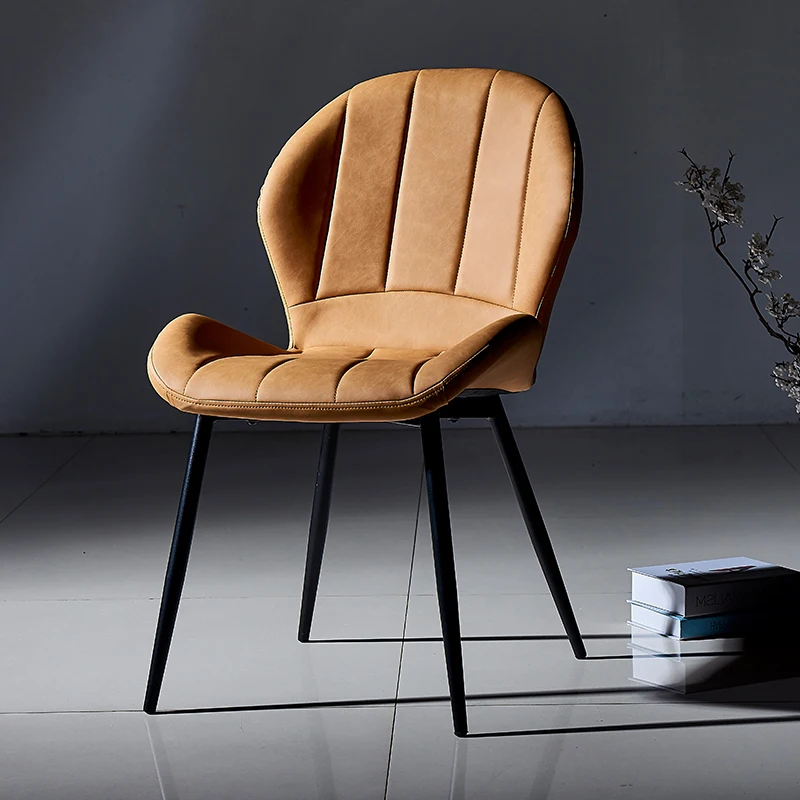 Minimalist Fashion Dining Chairs Nordic Luxury Leather Upholstered Makeup Chair with Backrest Black Metal Legs Mueble Furniture
Minimalist Fashion Dining Chairs Nordic Luxury Leather Upholstered Makeup Chair with Backrest Black Metal Legs Mueble Furniture