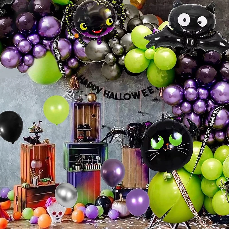 113 Piece Halloween Balloons Garland Arch Kit Bat Black Spider Foil Balloons Halloween Party Decorations Black Purple Latex Ball
113 Piece Halloween Balloons Garland Arch Kit Bat Black Spider Foil Balloons Halloween Party Decorations Black Purple Latex Ball
