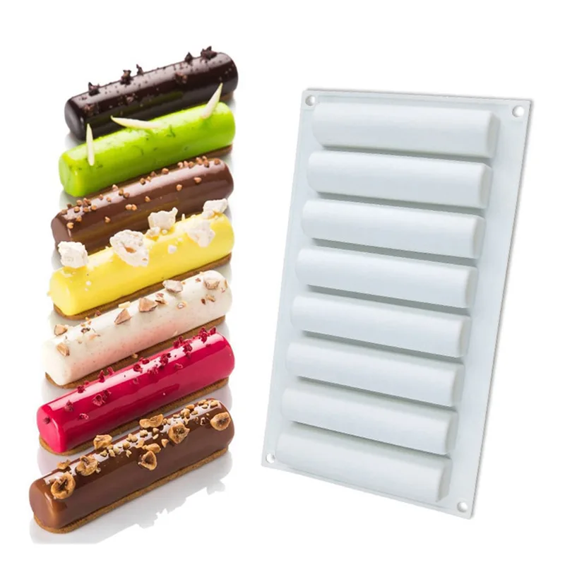 8 Grids Cylindrical Shape Silicone Cake Baking Mold for Making Sausage Chocolate Mousse Dessert Baking Decorating Tools
8 Grids Cylindrical Shape Silicone Cake Baking Mold for Making Sausage Chocolate Mousse Dessert Baking Decorating Tools
