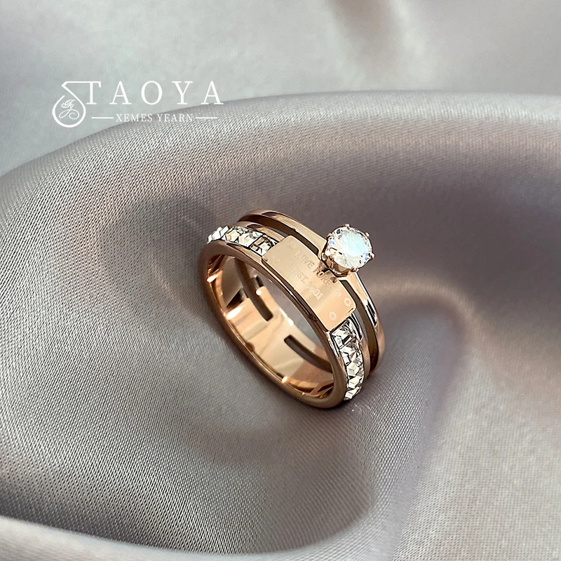 2023 Classic Fashion Stainless Steel Rose Gold Color Layer Rings New Korean Fashion Jewelry Party Women's Exquisite Accessories
2023 Classic Fashion Stainless Steel Rose Gold Color Layer Rings New Korean Fashion Jewelry Party Women's Exquisite Accessories