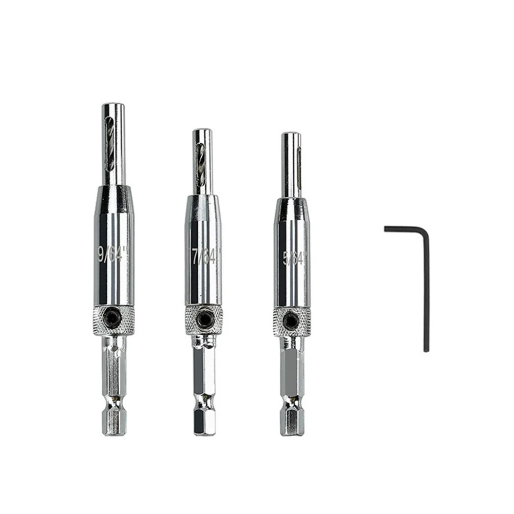 

1 Set Self Centering Hinge Drill Bit Door Cabinet Hinge Locating Hole Cutter Woodworking Tool HSS Center Drill Bit 5/64-7/64,