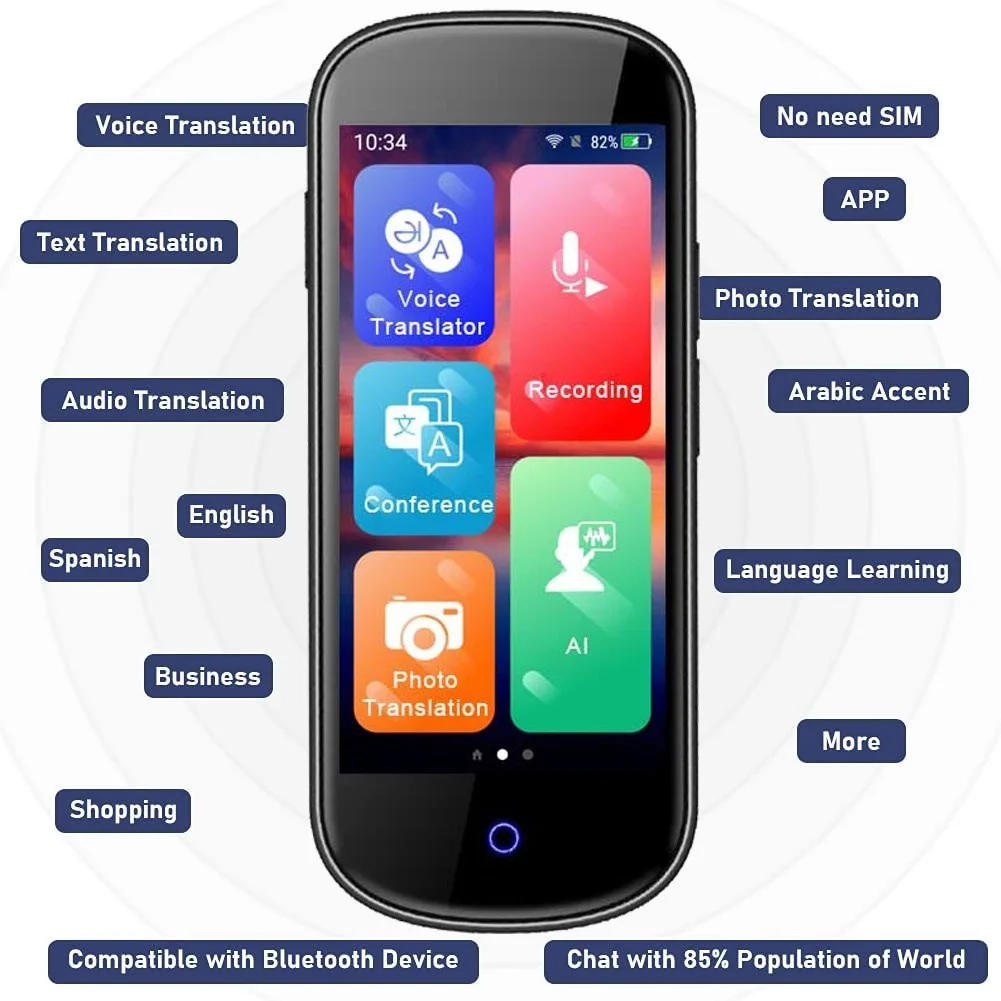 128 Languages V12 Portable Language Translator Two-Way Real-Time WiFi/Offline Recording/Photo Translatio Language Translator New
128 Languages V12 Portable Language Translator Two-Way Real-Time WiFi/Offline Recording/Photo Translatio Language Translator New