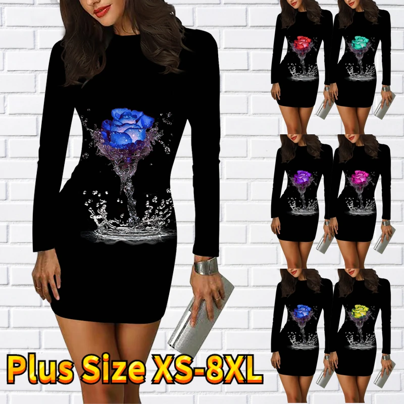 Autumn Daily Retro Street Elegant Long Sleeve Skirt Short Skirt Winter Women's Floral Printing Mid Skirt Round Neck Slim Skirt
Autumn Daily Retro Street Elegant Long Sleeve Skirt Short Skirt Winter Women's Floral Printing Mid Skirt Round Neck Slim Skirt