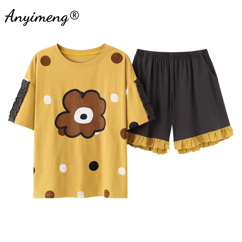 New Cartoon Sleepwear for Women Summer Soft Cotton Pajamas Set for Girls Chic Teenagers Loungewear Kawaii Ladies Pijama Homewear
New Cartoon Sleepwear for Women Summer Soft Cotton Pajamas Set for Girls Chic Teenagers Loungewear Kawaii Ladies Pijama Homewear