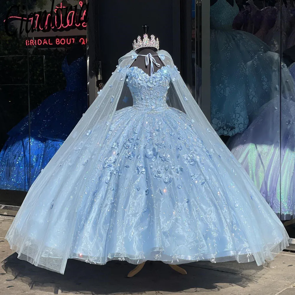 2023 небесно-голубое платье Золушки Quinceanera милое бальное платье с аппликацией из двух частей на заказ
2023 небесно-голубое платье Золушки Quinceanera милое бальное платье с аппликацией из двух частей на заказ