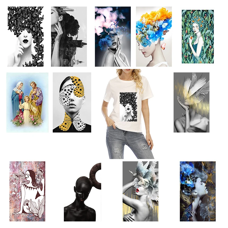 Fashion art pattern beautiful female printing heat transfer T-shirt DIY decoration accessories personalized fusible patch
Fashion art pattern beautiful female printing heat transfer T-shirt DIY decoration accessories personalized fusible patch