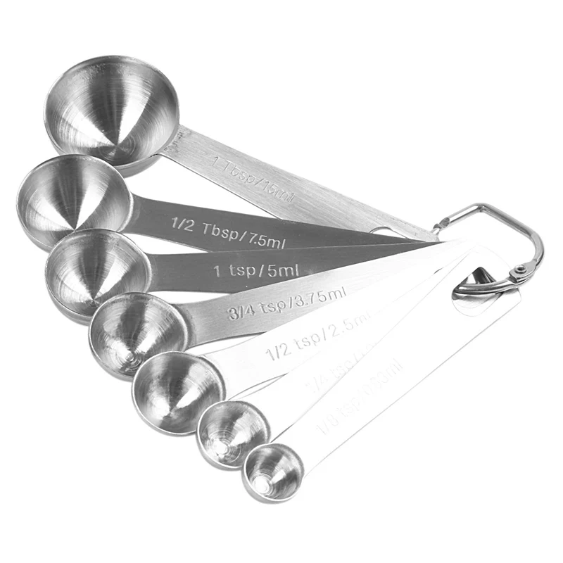 Chef Measuring Spoons, Heavy Duty Round Stainless Steel Metal, For Dry Or Liquid - Set Of 7
Chef Measuring Spoons, Heavy Duty Round Stainless Steel Metal, For Dry Or Liquid - Set Of 7