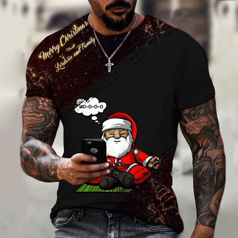 Men's Summer Short sleeve Christmas Print T-shirt Male Sports Santa Claus tshirt Fitness Gym t shirt Tee Tops Streetwear Clothes
Men's Summer Short sleeve Christmas Print T-shirt Male Sports Santa Claus tshirt Fitness Gym t shirt Tee Tops Streetwear Clothes