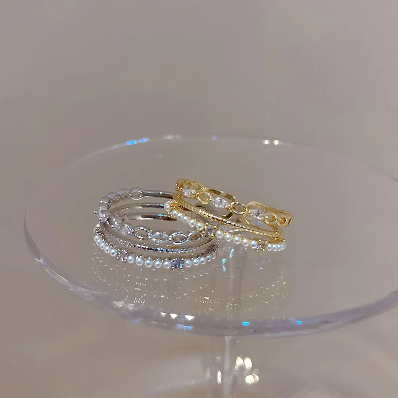 ALLNEWME Delicate Bling CZ Zircon Charm Rings for Women Brass Gold Three Layers Hollow Adjusting Open Ring Wedding Accessories
ALLNEWME Delicate Bling CZ Zircon Charm Rings for Women Brass Gold Three Layers Hollow Adjusting Open Ring Wedding Accessories
