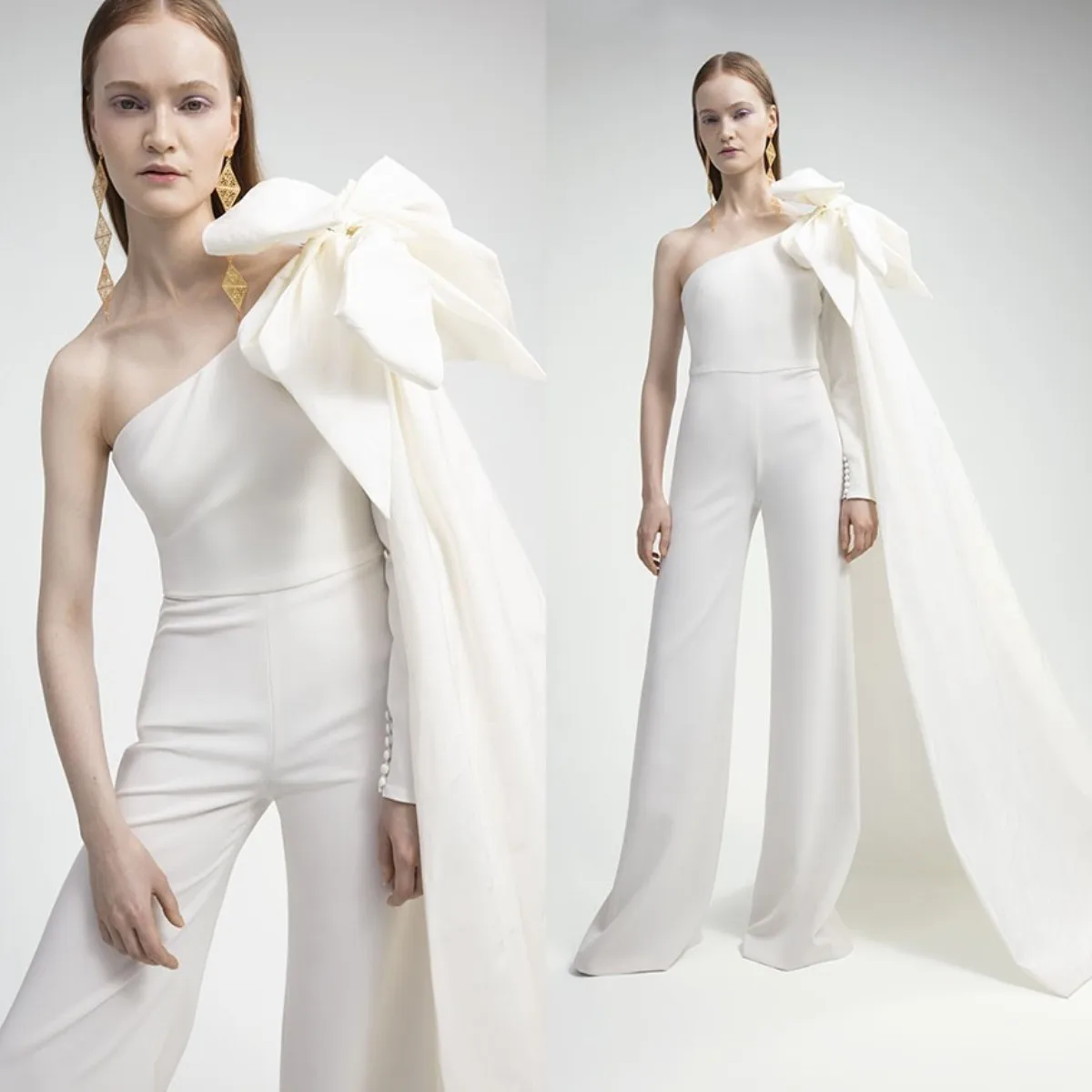 Fashion WhiteProm Jumpsuit with Long Train Satin Elegant One Shoulder Sleeveless Evening Dresses Custom Made Women Pants
Fashion WhiteProm Jumpsuit with Long Train Satin Elegant One Shoulder Sleeveless Evening Dresses Custom Made Women Pants
