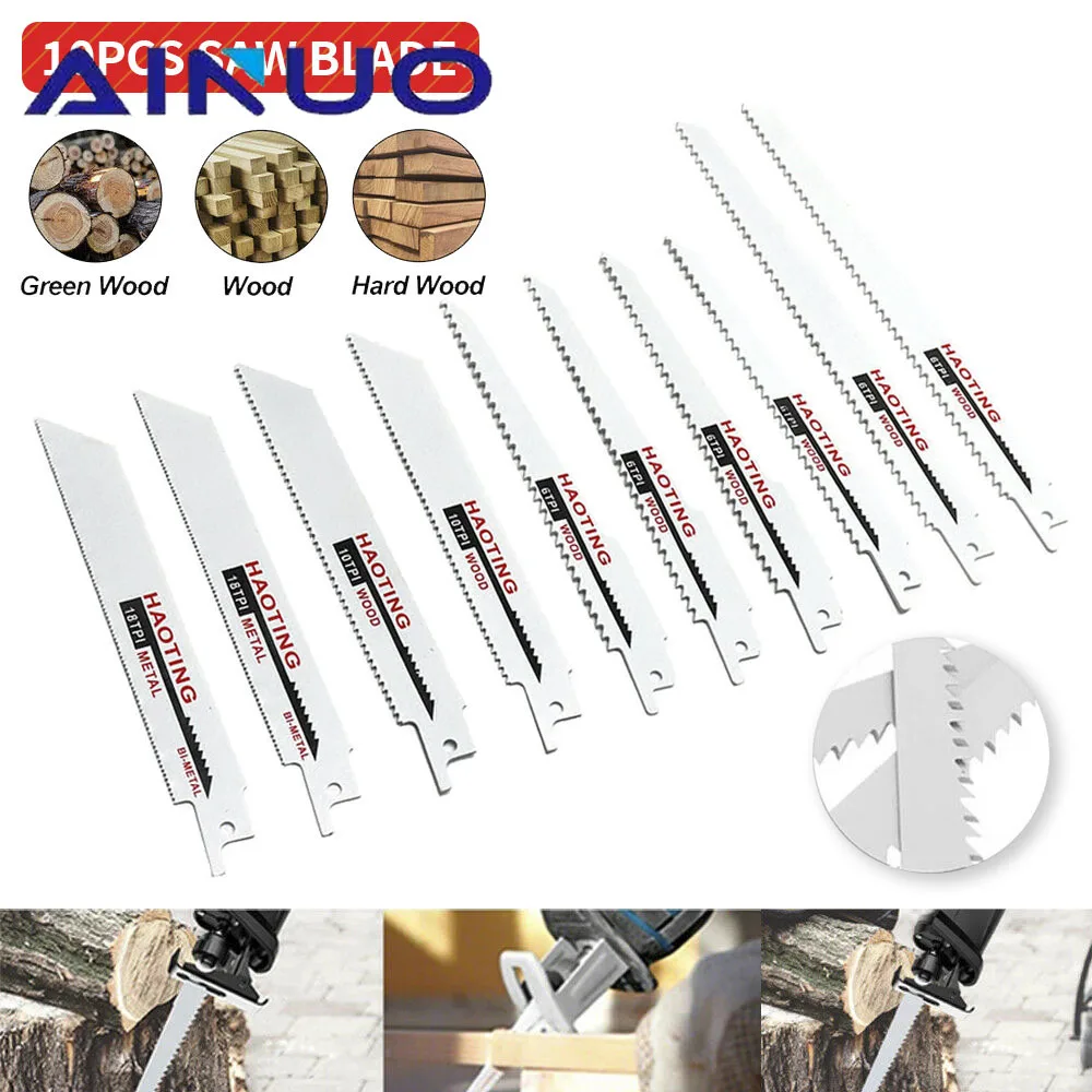 10Pcs Reciprocating Saw Blades Handsaw Multi Saw Blade for Cutting Wood Metal,6TPI 10TPI 18TPI,150/200mm
10Pcs Reciprocating Saw Blades Handsaw Multi Saw Blade for Cutting Wood Metal,6TPI 10TPI 18TPI,150/200mm