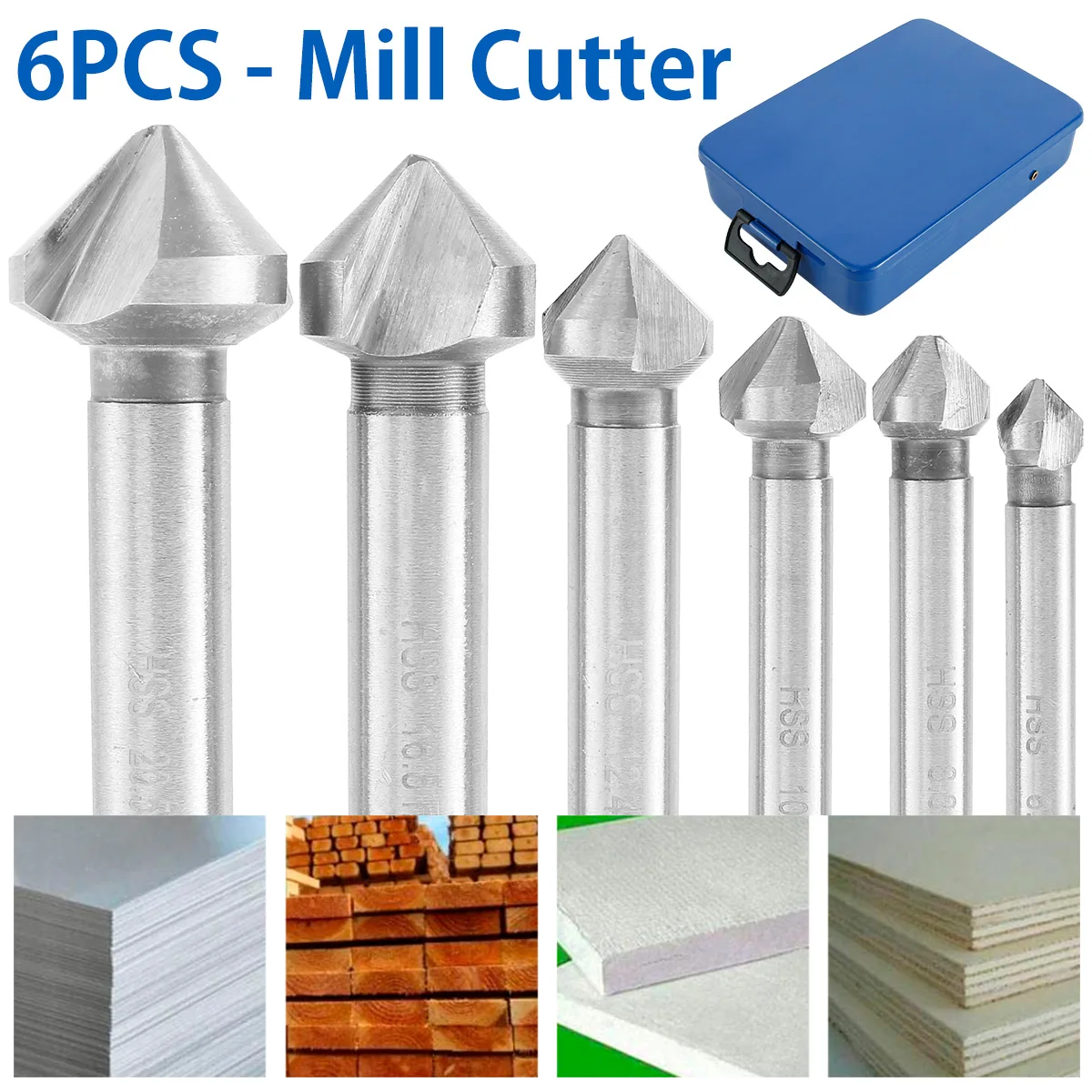 6Pcs Round shank Degree HSS Chamfer Chamfering Cutter End Mill Tool Countersink Drill Bit Set 6.3-20.5mm for Metal Wood Board
6Pcs Round shank Degree HSS Chamfer Chamfering Cutter End Mill Tool Countersink Drill Bit Set 6.3-20.5mm for Metal Wood Board