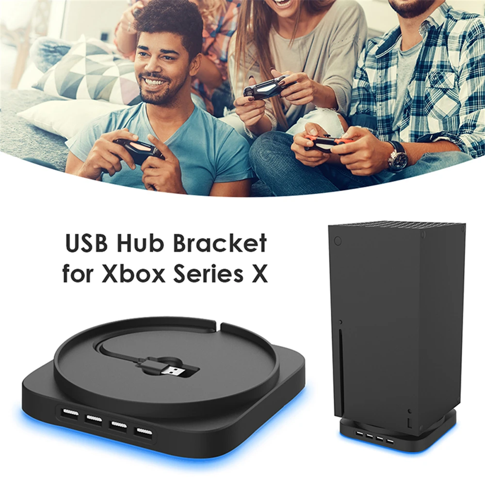 For Xbox Series X Game Console Accessories Vertical Stand Game Controllers Shelf with 4 Ports USB 2.0 Hub Blue Light Cradle Base
For Xbox Series X Game Console Accessories Vertical Stand Game Controllers Shelf with 4 Ports USB 2.0 Hub Blue Light Cradle Base