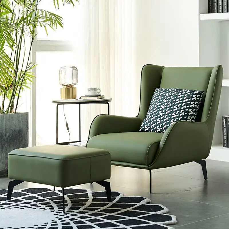 Modern Simple Single Living Room Sofas Luxury Nordic Leather Sofa Chair Office Home Balcony Lounge Chair Living Room Furniture 
Modern Simple Single Living Room Sofas Luxury Nordic Leather Sofa Chair Office Home Balcony Lounge Chair Living Room Furniture